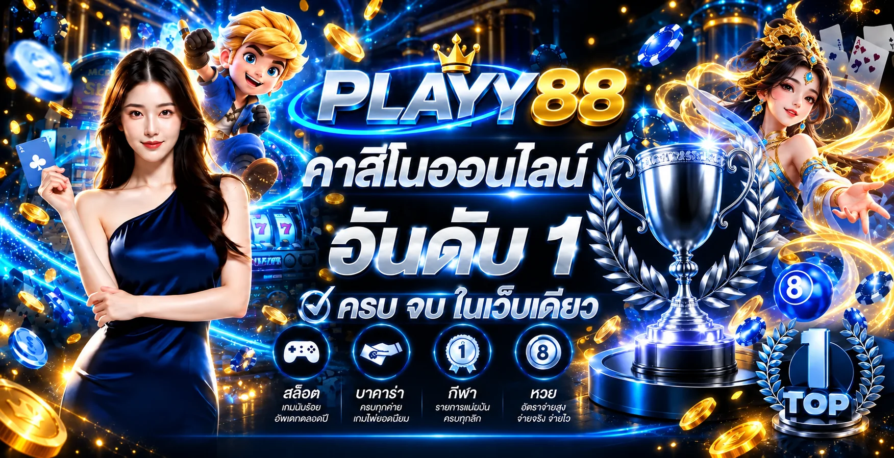 PLAYY88 เว็บตรง รวมเกมสล็อต คาสิโน และกีฬาออนไลน์